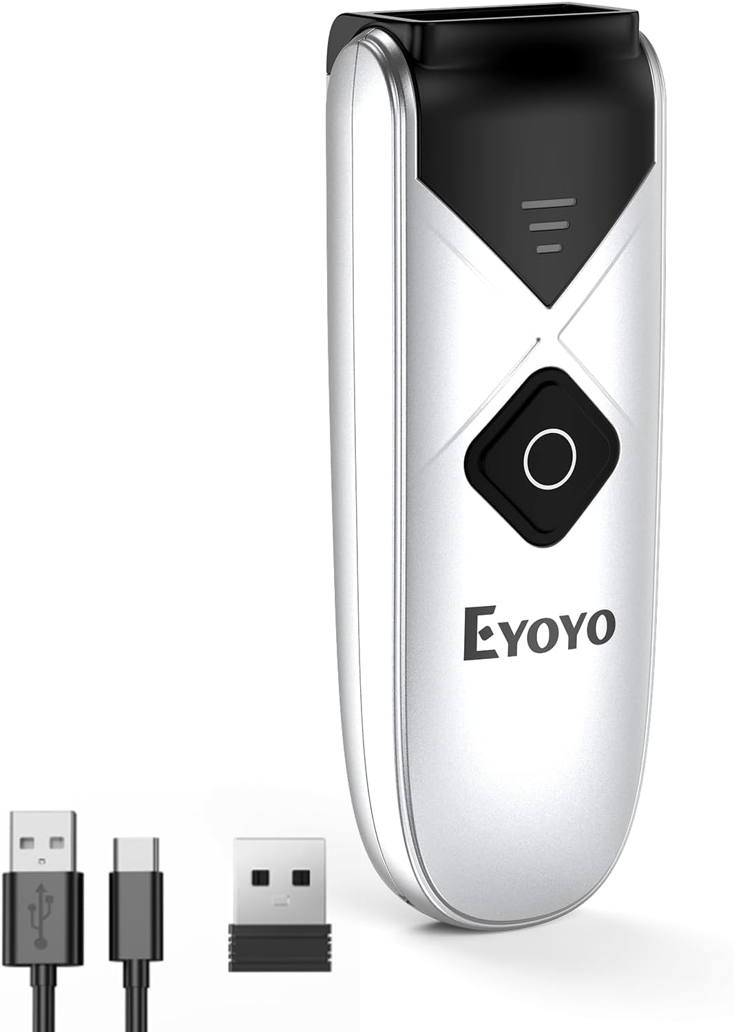 Eyoyo Bluetooth 2D&1D Barcode Scanner, Portable Wireless Mini but Powerful Barcode Reader with 2.4G Wireless&Bluetooth&USB Wired Connection, QR Code Scanner for Phone, Tablet PC
