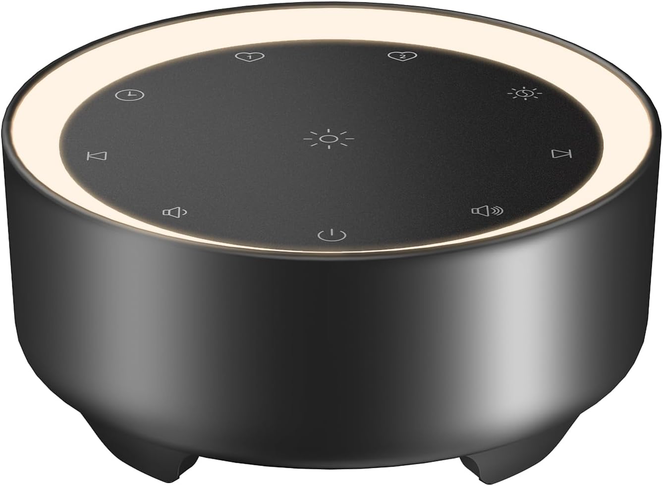 Kipcush Sound Machine & Night Light for Adults, Baby, Kids. White Noise Machine with 20 Soothing Sleep Sounds. Small Size & Portable Design for Bedroom (Black, Small)