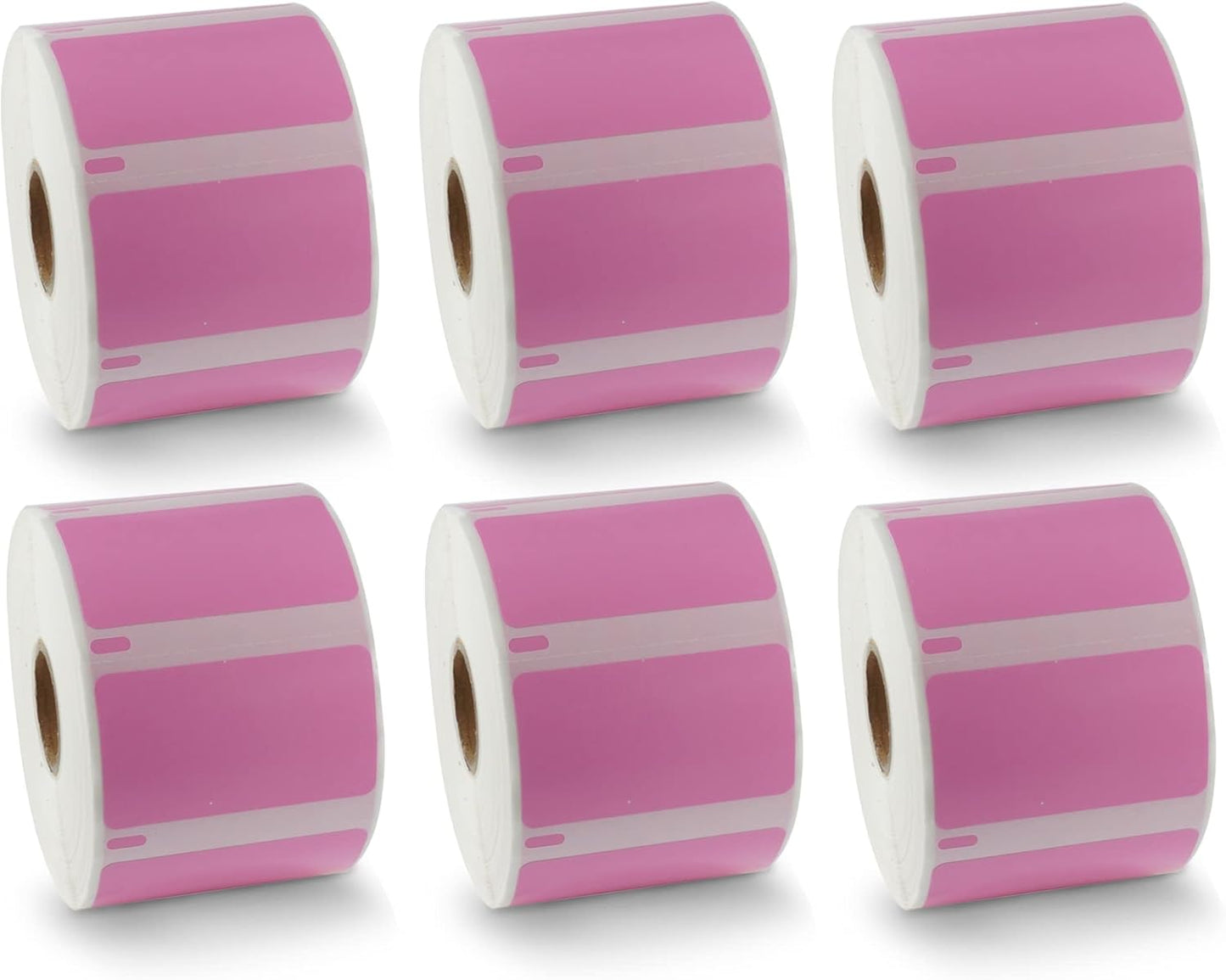 BETCKEY - Compatible DYMO 30334 (2-1/4" x 1-1/4") Medium Multipurpose Barcode/FNSKU Labels - Compatible with Rollo, DYMO Labelwriter 450, 4XL & Zebra Desktop Printers[6 Rolls, 6000 Labels, Pink]