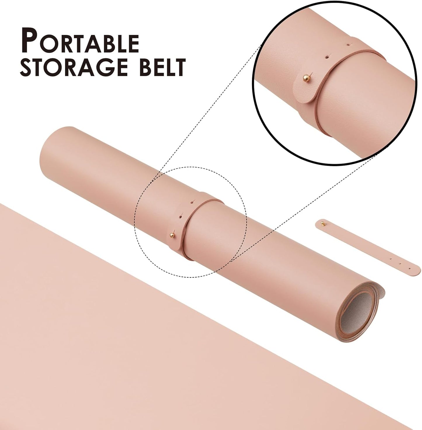 Leather Desk Mat - Non-Slip PU Pad for Office & Home - Organization Accessory - Ideal for Large Mouse Pad & Desk Mat (Pink, 36"x 17")