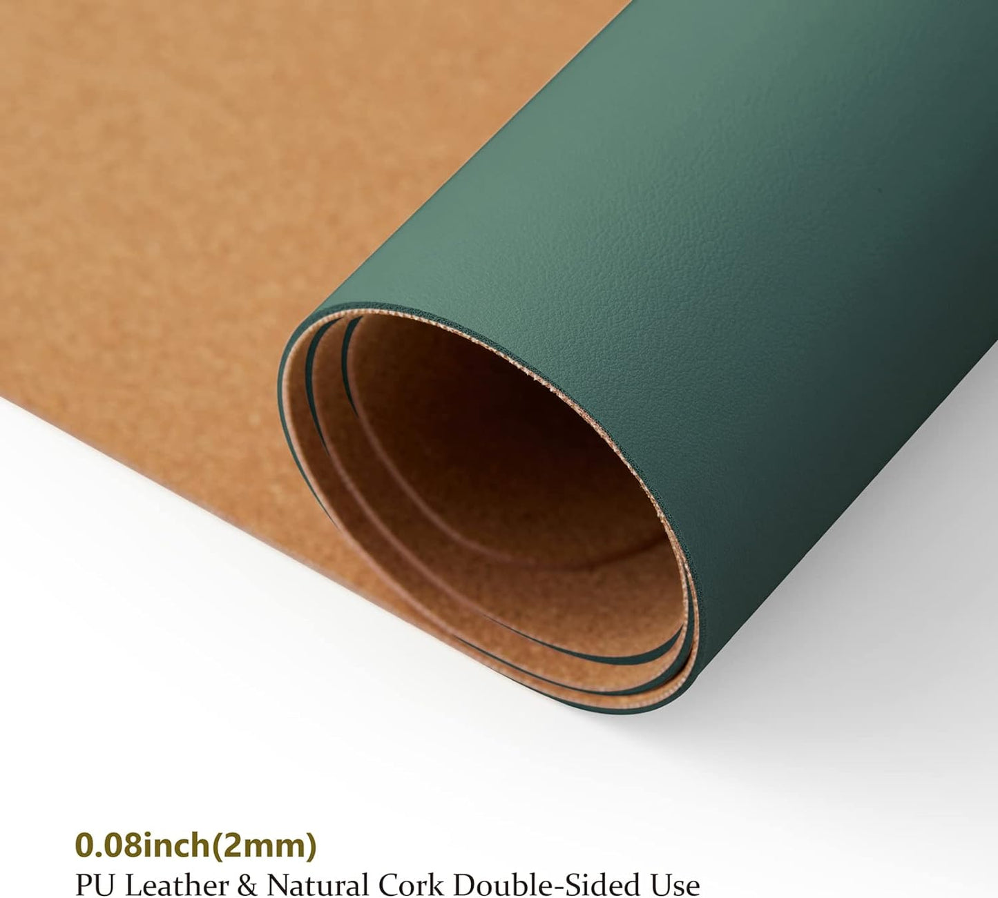 Cork Desk Mat - Small Dual-Sided Desk Pad for Office and Home - Desk Organization and Accessories - Ideal for Large Mouse Pad and Small Desk Mats on Top of Desks(Dark Green,23.6"x 13.8")