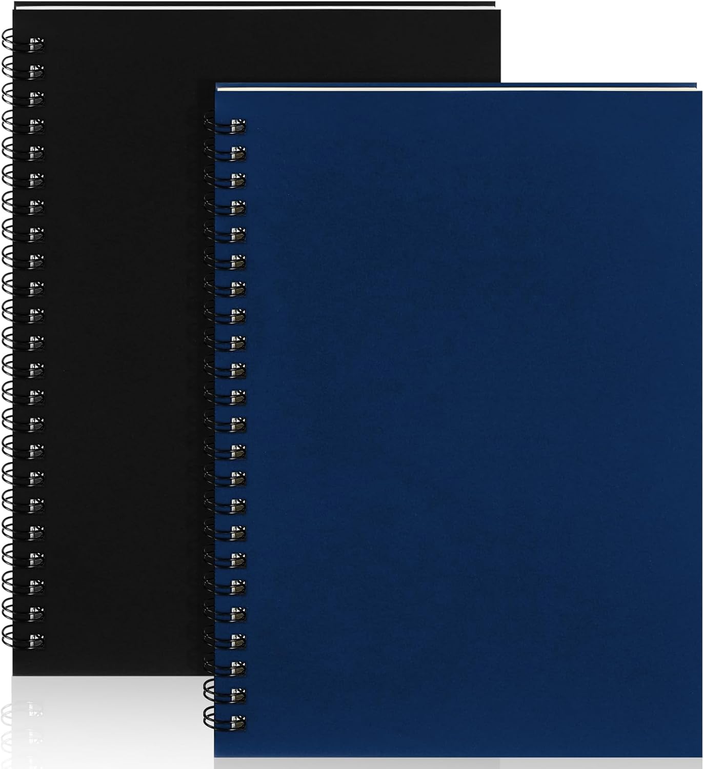 Yahenda Spiral Notebook Bulk A5 Journal Lined 8.3'' x 5.5'' Writing Composition Paper Small Notepad Subject Notebook for Students Office Business Back to School Supplies(Black, Deep Blue,2 Pcs)