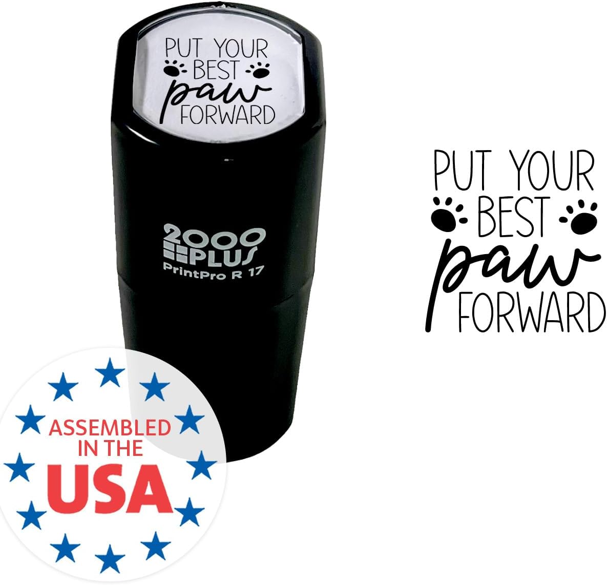 Put Your Best Paw Forward Stamp / 2000 Plus Self Inking Teacher Reward Puppy Prints Stamper / 9/16" Small Black Animal Imprint Planner Worksheet Stamp