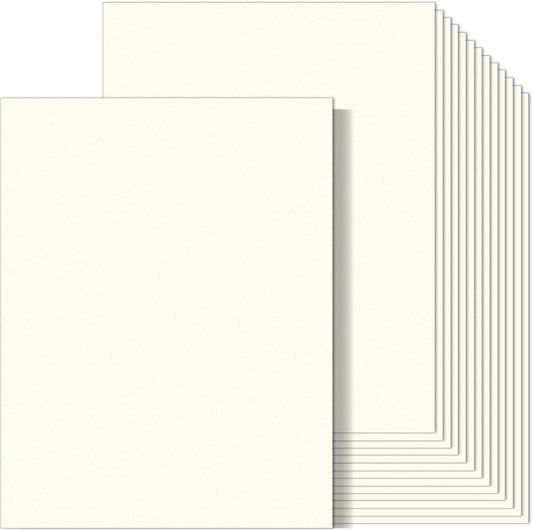 MixTeach 100 Sheets Cream Cardstock 8.5 x 11 Inch Thick Cardstock Paper, 250gsm/92lb Double Sided Cream Card Stock Printer Paper for Cards Making, Crafts, Scrapbook, Invitations, Drawing, Printing