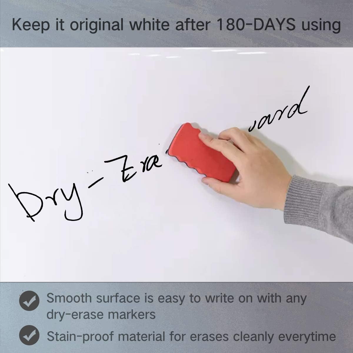 Magnetic Whiteboard Contact Paper for Wall 36 x 24 inches, Magnetic Dry Erase White Board Sticker with Non-Adhesive Backing for Office Home School