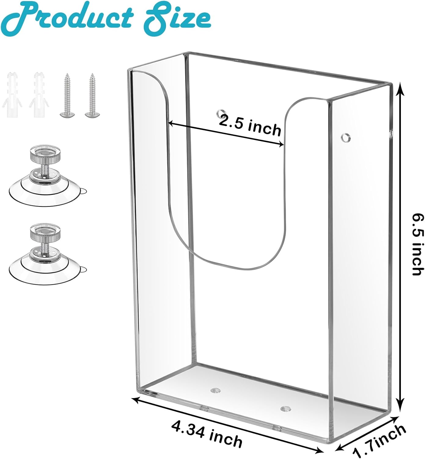 Zavekia 4 x 6 Inches Wall Mount Brochure Holder - Clear Flyer Holder (1 pack)