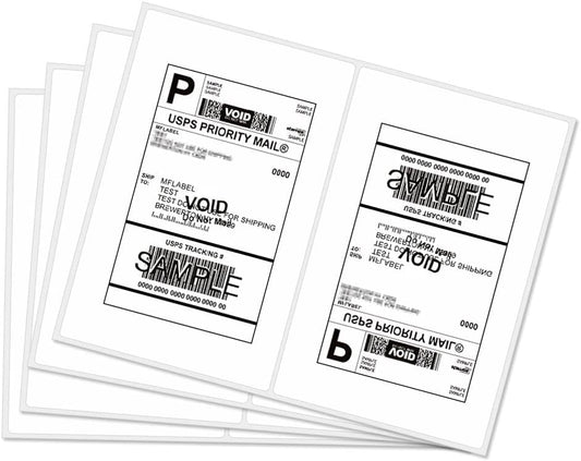 MFLABEL® Round Conrner Half Sheet Shipping Labels 2-UP Click-n-Ship Mailing Postage Labels(2000Labels)