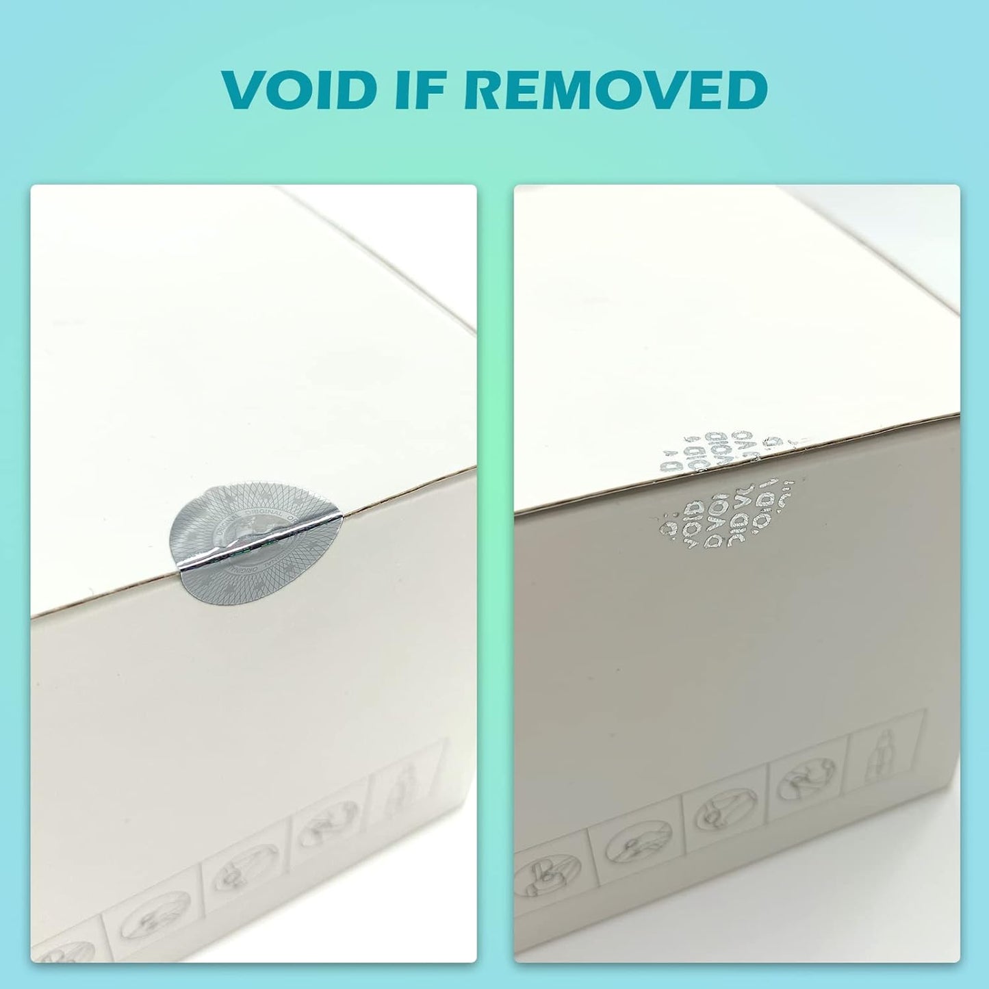 380pcs Hologram Tamper Proof Security Labels - Warranty Void Stickers, Tamper Evident Seal, Holographic Round Stickers (0.8inch, Silver, GQYH)