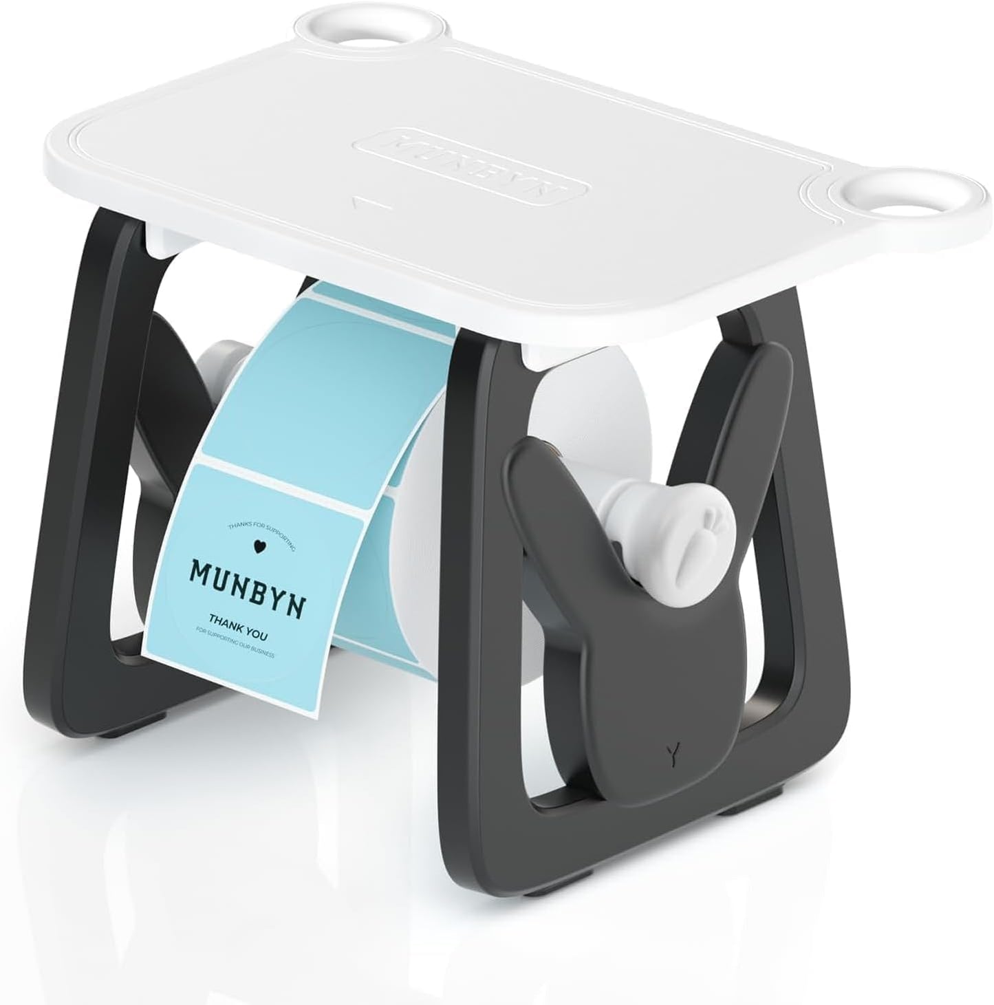 MUNBYN Label Holder for Rolls and Fanfold Labels, Thermal Sticker Holder for Desktop Thermal Printer, Accessory Supplies for Home, Office, Small Business