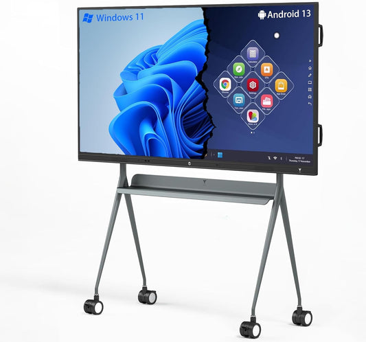 TIBURN HQ Board 75" R2 MAX，Smart Board 4K UHD Touch Screen All-in-One Computer for Office and Classroom with Windows 11 Pro & Open App Ecosystem