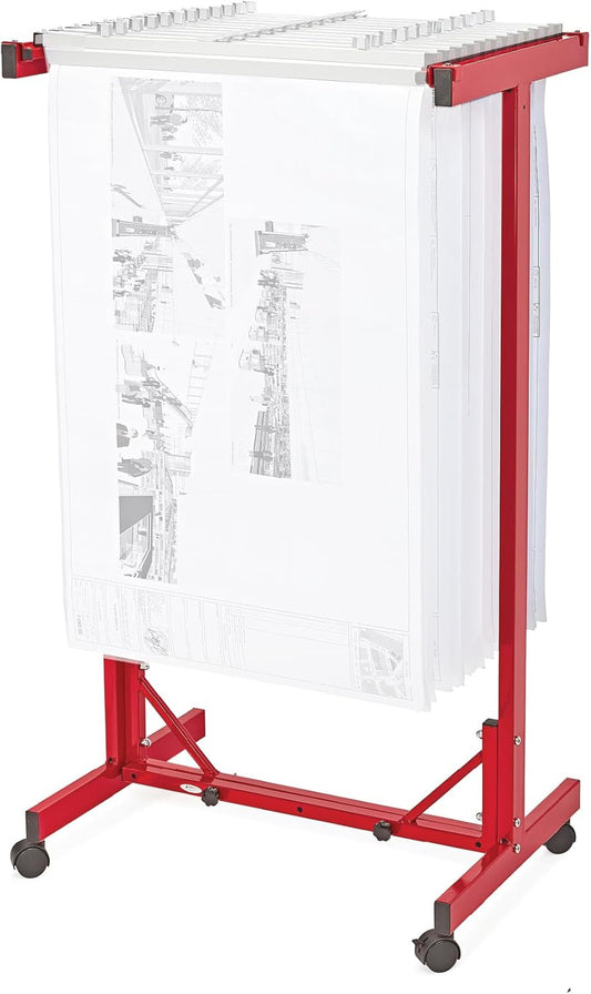 Adir Mobile Blueprint Storage Rack - Adjustable Mobile Blueprint Holder, Vertical Architect Drawing Rack with Wheels, Poster Display, Construction Plans Holder (Without Blueprint Clamps)