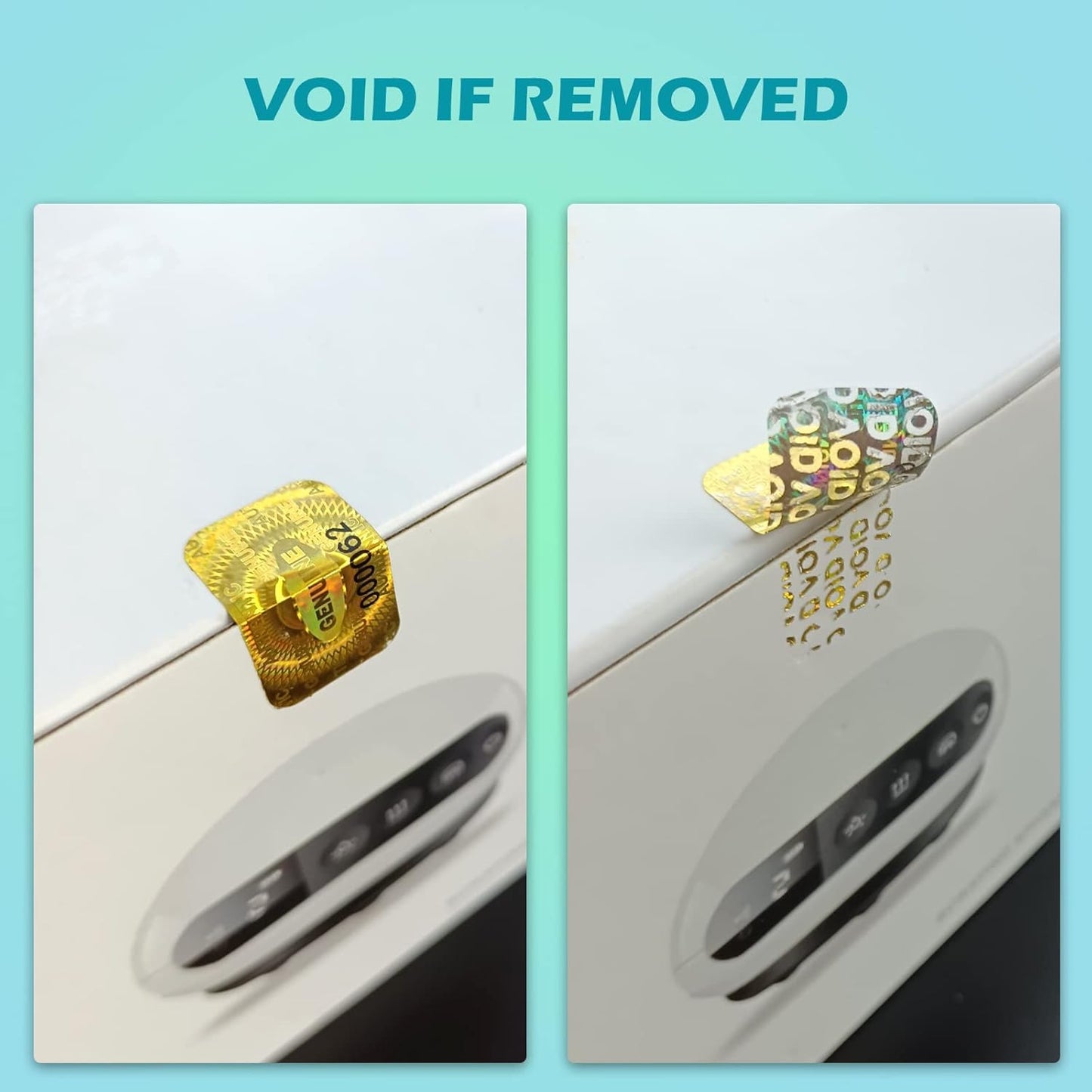 380pcs Hologram Tamper Evident Stickers Security Sticker Warranty Void Seal Tamper Proof Labels Stickers with Unique Sequential Serial Numbering (Gold,1 X 0.6 Inch,GQYH)