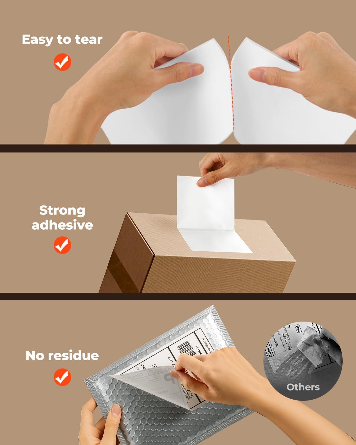 MUNBYN 4"x6" Direct Thermal Shipping Labels, Commercial Grade Permanent Adhesive Fanfold Mailing Postage Label Paper for Thermal Printers and Packages, 220 Sheets per Stack