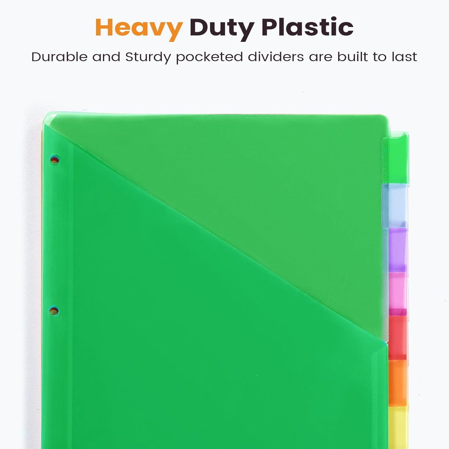 Sooez 16 Count Dividers with Pockets, 8 Tabs Binder Dividers for 3 Ring Binders, Binder Dividers with tabs, Binder Divider with Pockets for US Letter Size, Insertable Big Tabs, Multicolor, 2 Sets