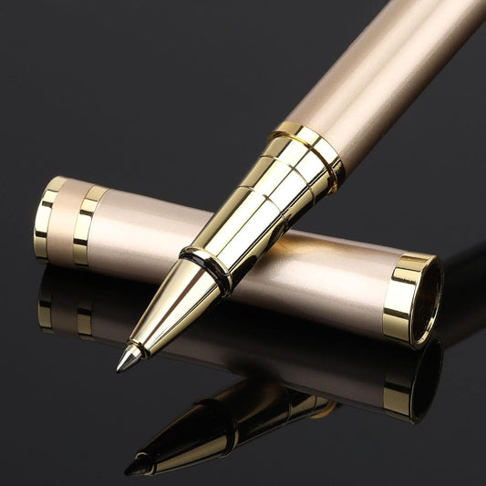 cheericome Luxury Ballpoint Pen - Professional & Executive, Perfect for Silky Smooth Writing, with Gift Box, Nice Pen for Men & Women, 2 Extra 0.5mm Black Refills - Gold