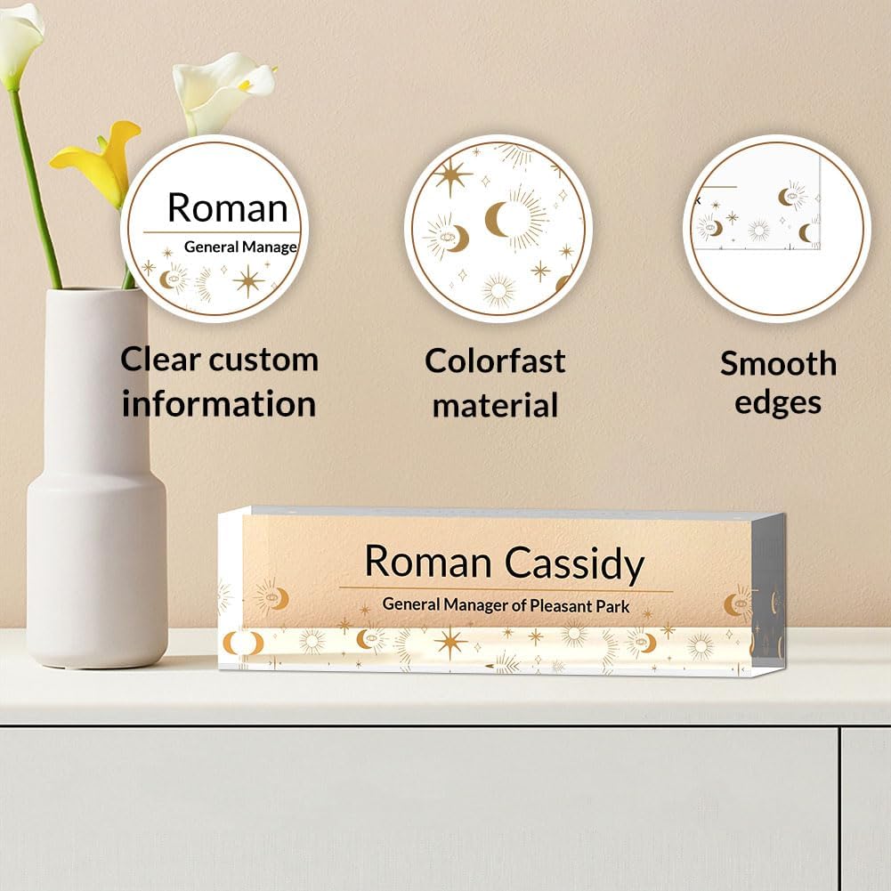 Office Decor,Name Tag,Name Plate for Desk,Desk Name Plate Personalized,Teacher Appreciation Gifts，USA, Golden Stars