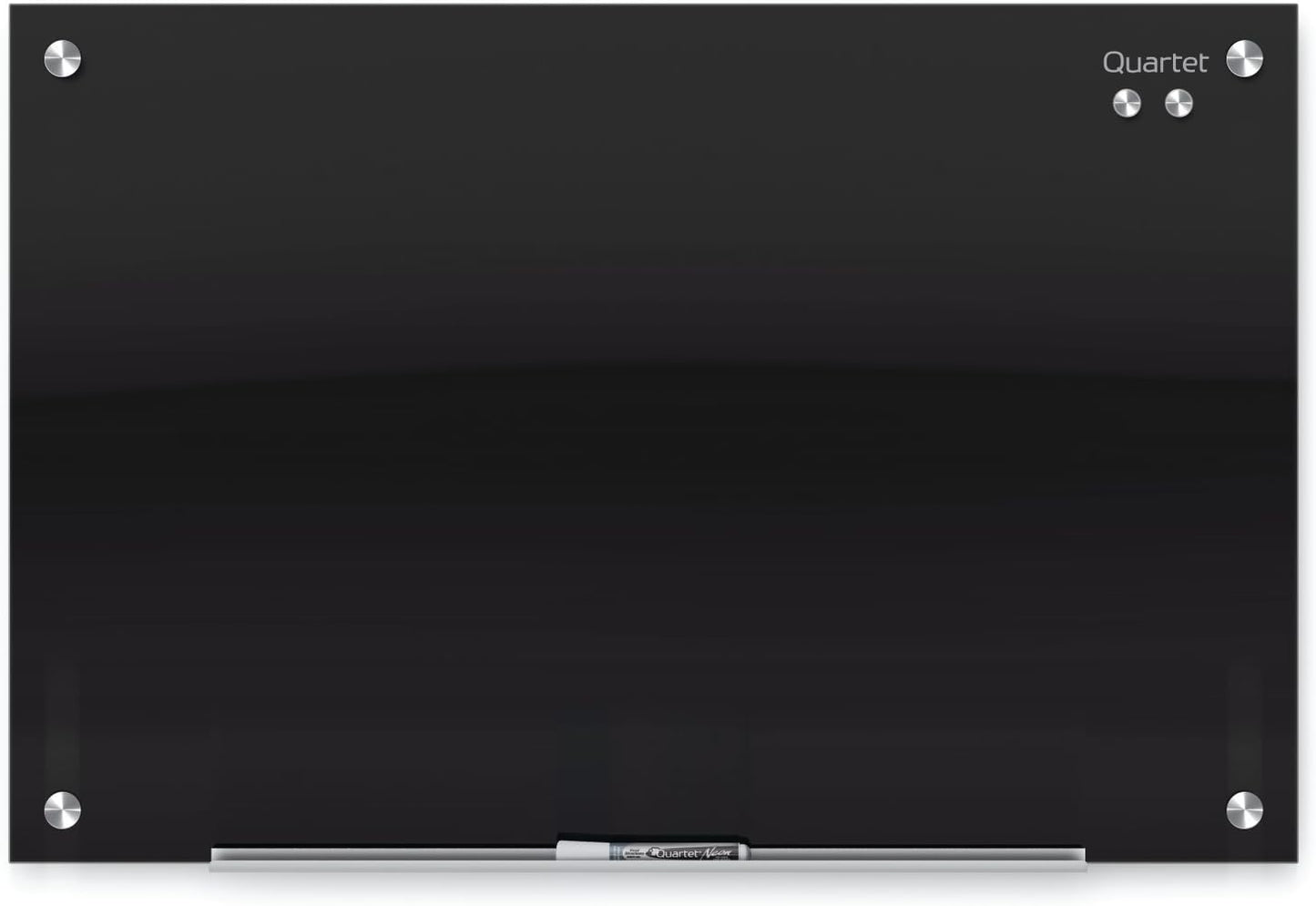 Quartet Glass Whiteboard, Magnetic Dry Erase White Board, 48" x 36", Black Surface, Infinity (G4836B)