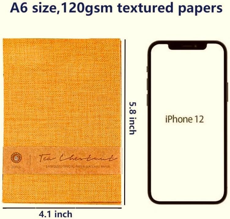 80 Sheets Textured Scrapbook Paper Packs, Assorted Color 120gsm Collage Paper Craft for Art, Scrapbooking, Junk Journals, Card Making, Mixed Media, Journaling, A6 Size