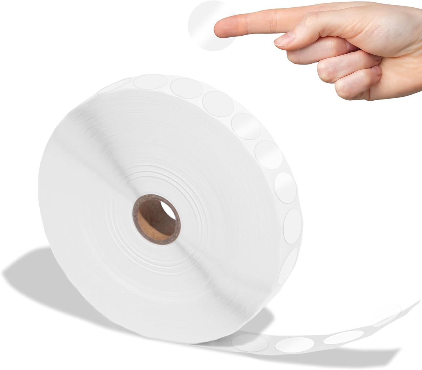 Aegis Adhesives - 1" Clear Circle Labels for Use as Protective Covers, Sealing Envelopes and Boxes, Library Book Spines, and More (1 Roll, 5000 Labels/Roll)