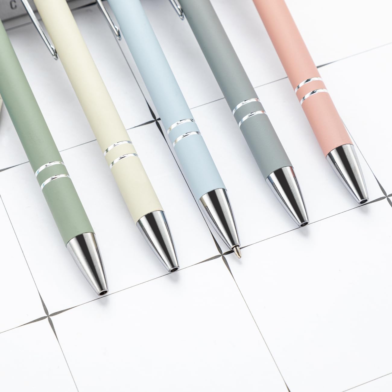 PASISIBICK 8 Pieces Ballpoint Pens, 2-in-1 Stylus Tip Retractable Ballpoint Pen, Metal Stylus Pen for Touch Screens, 1.0 mm Black Ink