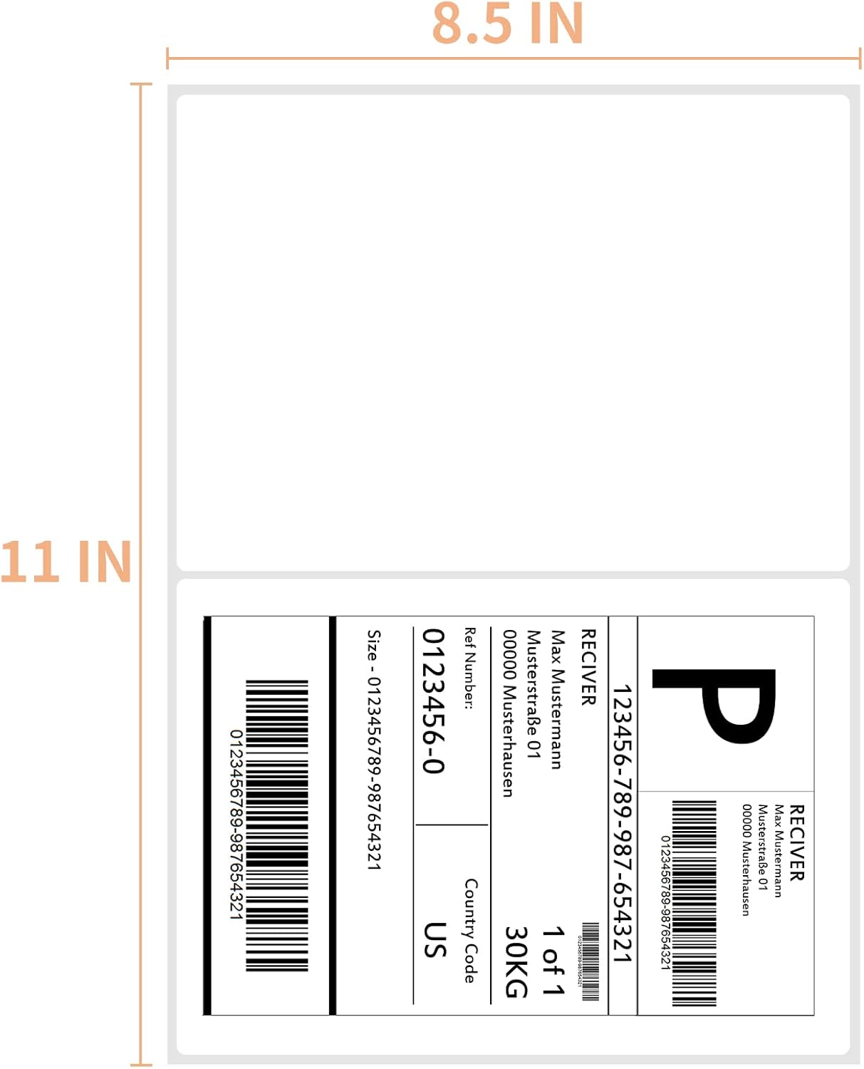 Shipping Labels with Rounded Corner, 8.27 x 5.32 Inches Half Sheet Self Adhesive Shipping Address Labels for Laser and Inkjet Printer, 200 Labels