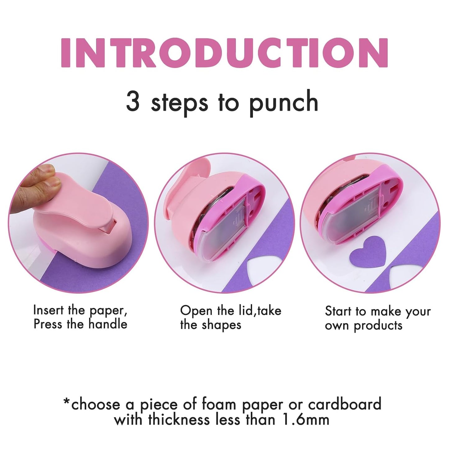 LOONENG 3 Inch Heart Paper Punch - High Precision Design for Romantic Heart Patterns - Ideal for Scrapbooking, Card Making, DIY Photo Albums, Gift Tags, Homemade Confetti