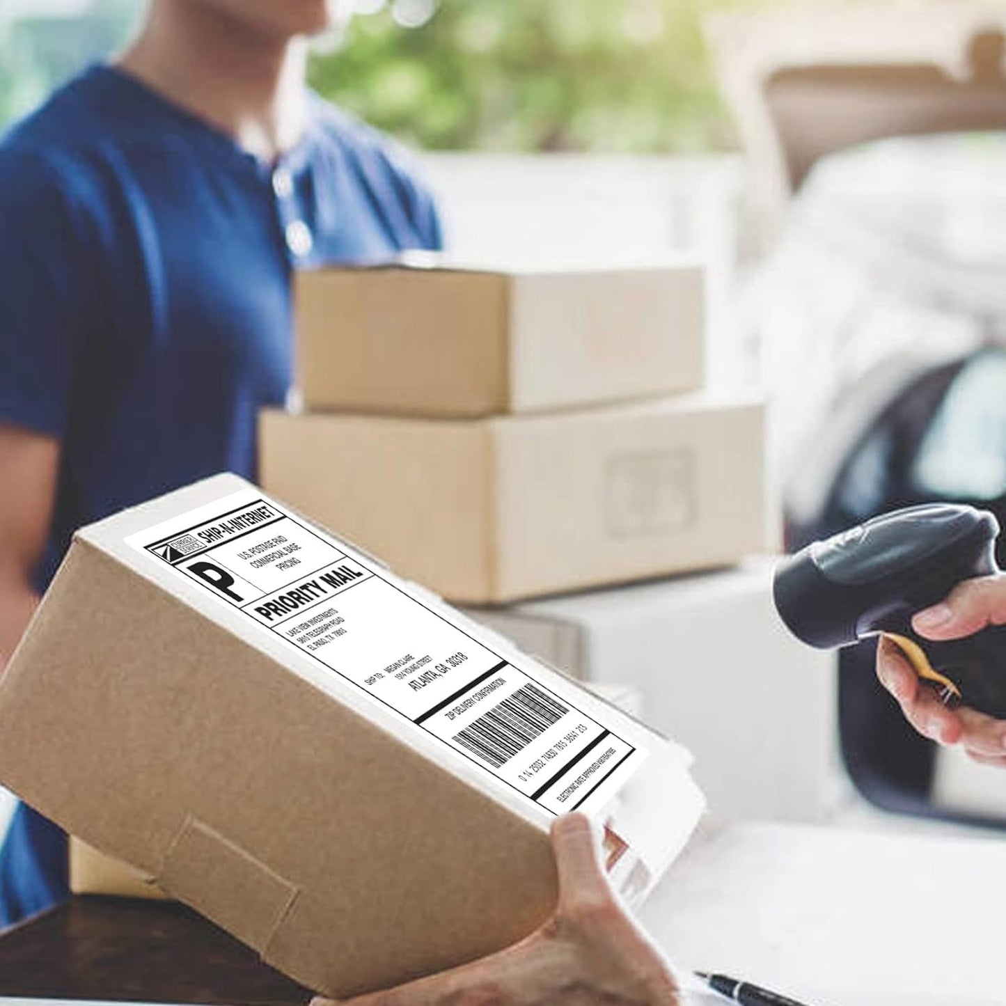 Shipping Labels 2 Per Sheet Round Corner Half Sheet Labels Mailing Labels for Packages Laser & Inkjet Printer Labels, 8126/5126 (4000sheets-8000labels)