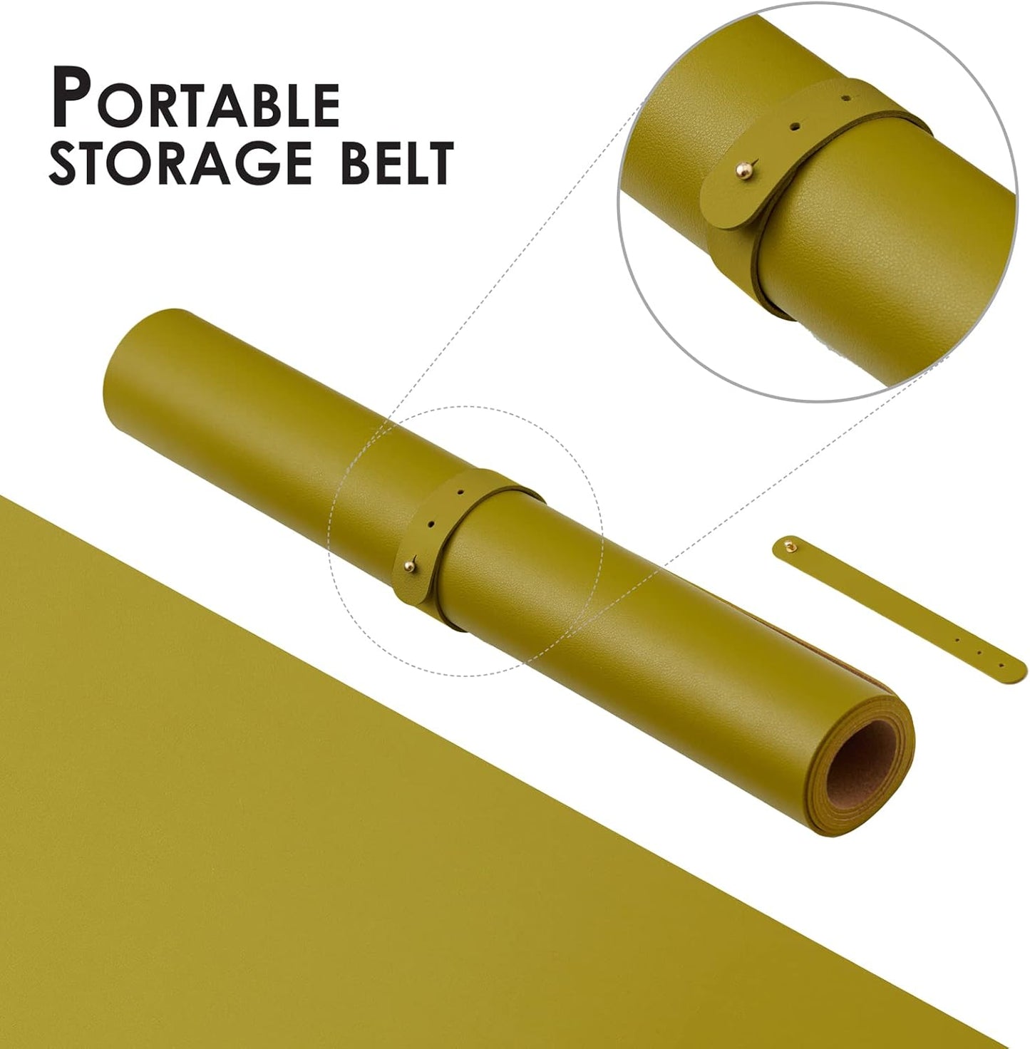 Cork Desk Mat - Dual-Sided Desk Pad for Office and Home - Desk Organization and Accessories - Ideal for Large Mouse Pad and Desk Mats on Top of Desks(Olive Green,36"x 17")