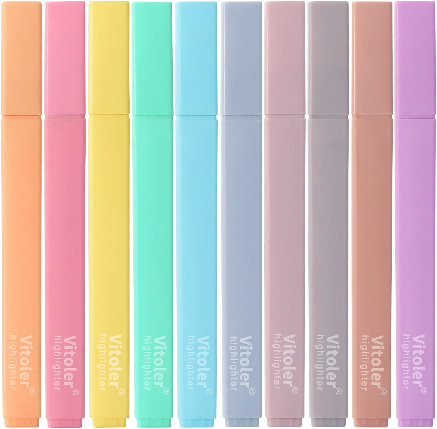 Highlighters,10Pcs Bible Highlighters,Chisel Tip Bible Markers,Pastel Purple Highlighter for Journaling Planner Notes School Supplies, assorted colors no bleed Pens