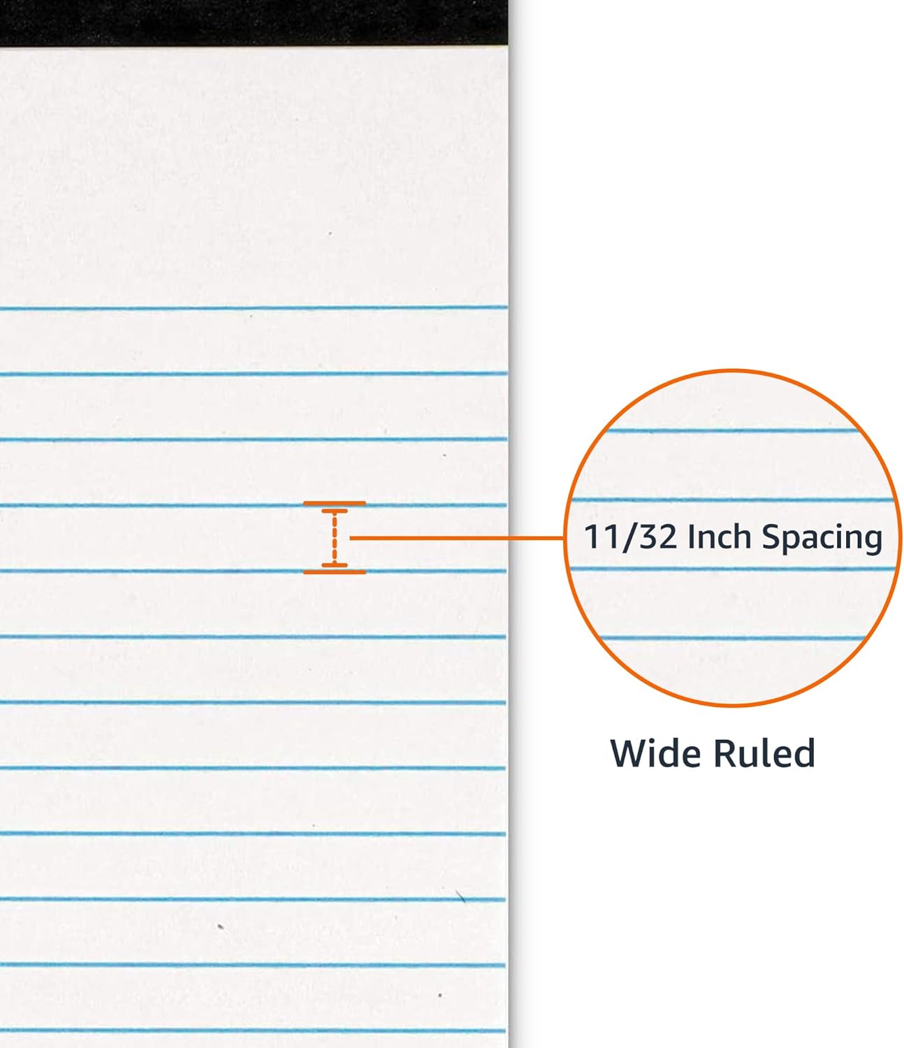 Amazon Basics Wide Ruled Lined Writing Note Pads, 8.5 inch x 11.75 inch, White, 12 Count (12 Pack of 50)