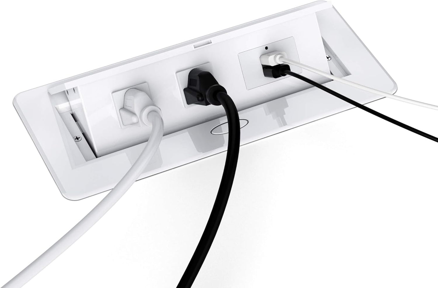 Pop up Power Strip,Recessed Electrical Outlet Power Hub Connectivity Box, Desktop Socket with 2 Outlets & 2 USB Charging Ports for Table Conference Room Countertop, UL Listed