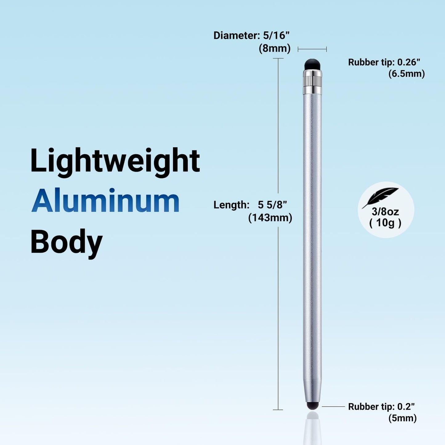 LINFANC 12Pcs Silver Stylus Pen for Touchscreen, 2-in-1 High Precision & Sensitivity Stylus Pen for iPhone/iPad/Android Smartphones and Tablets Compatible with All Touch Screens