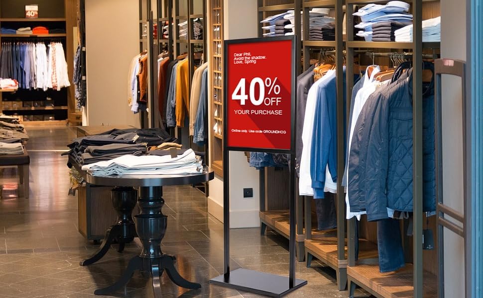 YIYO Sign holder floor stand, sign holder stand heavy Duty Pedestal poster stand for display,18×24 inch slide-in double sided poster sign holder floor standing Display Advertising (18×24)