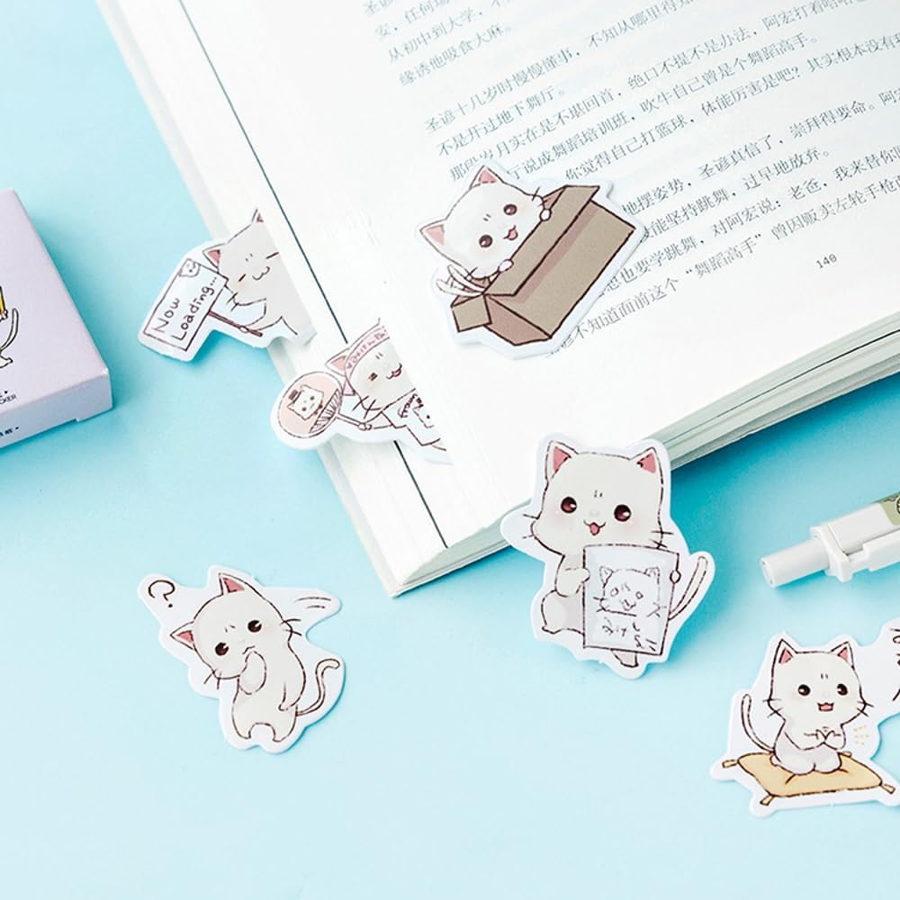 45pcs Cute Cat Stickers for Scrapbooking, Bullet Journal, DIY Decoration, Planners, Suitcase, Diary, Notebooks, Album, Laptop, Phone Cases, and Art Crafts