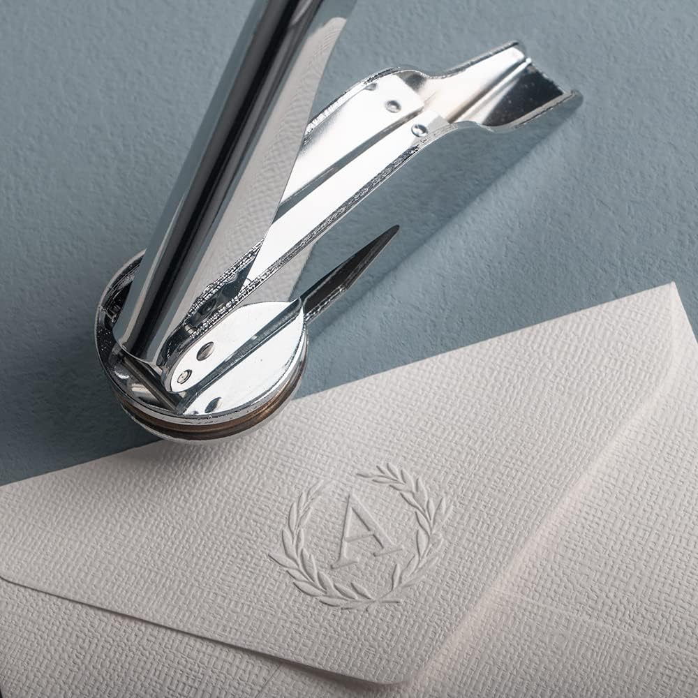 STAMTECH Custom Logo Embosser Stamp - Heavy Steel Embosser Stamps Design Your Own Logo or Emblem Perfect for Weddings Libraries Book Embosser