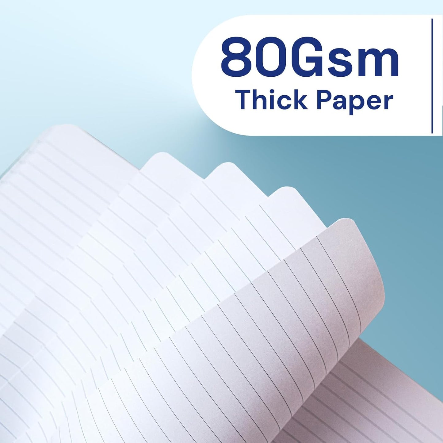 A5 Lined Journal Notebook, 7mm College Ruled Notepad, Journaling for Writing, Work, School, Travel and Note Taking, Hardcover 160 Pages (80 Sheets) 5.79 x 8.3 inches (3 Pack Blue)