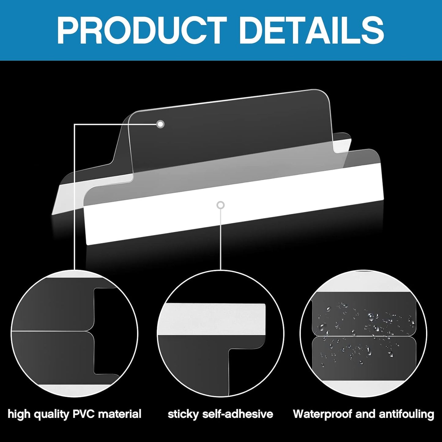 2 Inch Insertable Self-Adhesive Tabs with Printable Inserts with File Folder Labels Sticky Plastic Index Clear Divider Stick on File Self Adhesive for Book Page(50 Pieces)