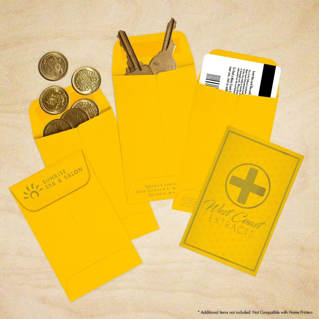 LUXPaper #1 Coin Envelopes | 2 1/4" x 3 1/2" | Sunflower Yellow | 80lb. Text | 1,000 Qty