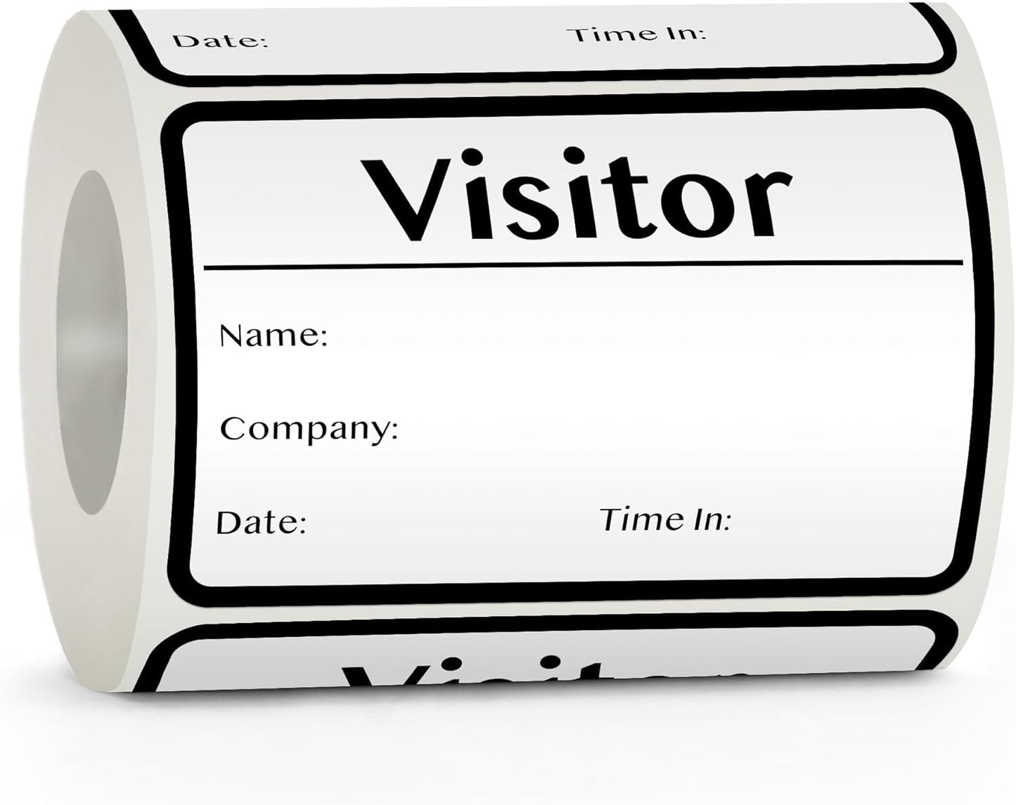 Visitor Pass Stickers – 300 Writable Name Tag Labels, 2 x 3 Inch, Self-Adhesive Identification Badges for Office, School, Events (300Pcs-Black)