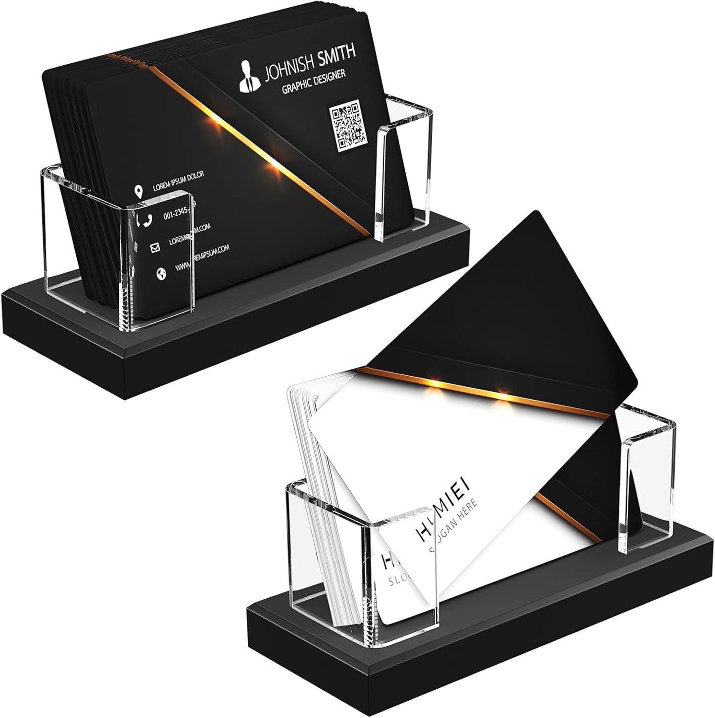 HIIMIEI Business Card Holder Acrylic: 6 Pack Business Card Display for Desk - Clear Business Card Stand for Office Reception Event Conference Room Desktop
