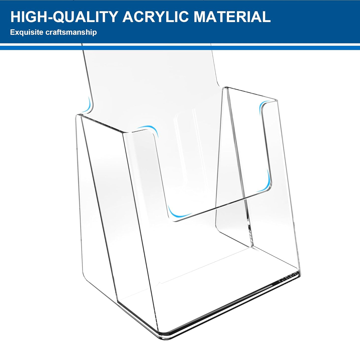 Brochure Holder 4x9 Inch Acrylic Literature Holders Clear Plastic Flyer Display Stand Countertop Use Pamphlet Holder Multi Purpose Organizer for Office, Lobby, Hotels, Trade Shows, 2 Pack