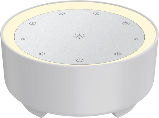 Kipcush Sound Machine & Night Light for Adults, Baby, Kids. White Noise Machine with 20 Soothing Sleep Sounds. Small Size & Portable Design for Bedroom (Gray, Small)