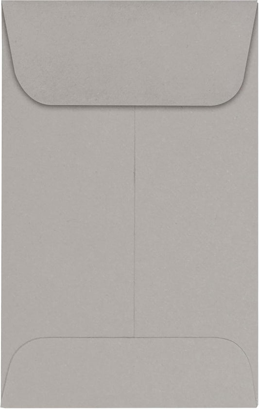 LUXPaper #1 Coin Envelopes | 2 1/4" x 3 1/2" | Gray Wove | 28lb. Text | 1,000 Qty