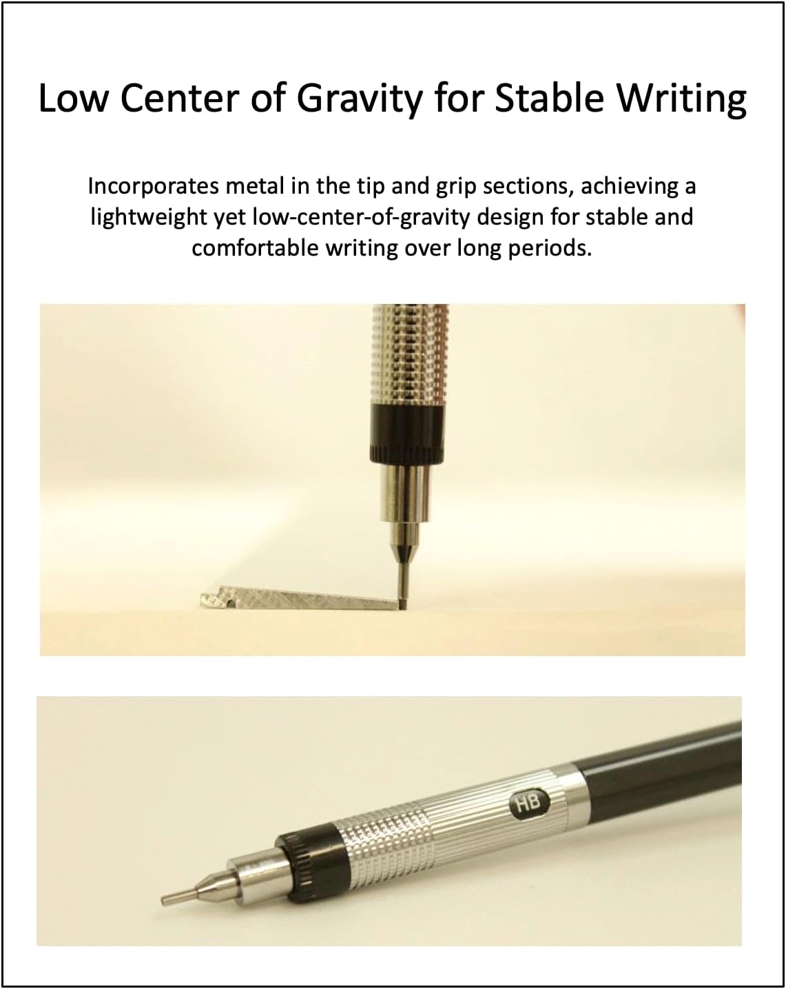 Graphlet Mechanical Drafting Pencil + Ain HB/B/2B leads, original Black slim pen case (0.9mm)