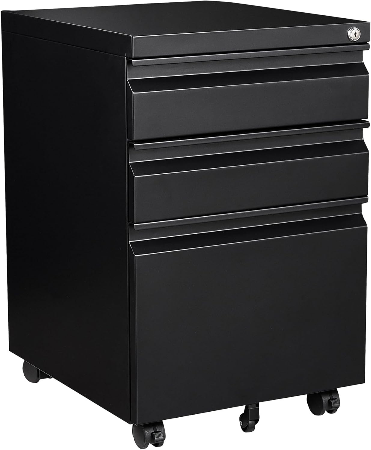 STANI 3 Drawer Mobile File Cabinet with Lock Rolling Mobile File Cabinet Locking Office Mobile Cabinet with Wheels Under Desk Office Drawers Metal Filing Cabinet Fully Assembled