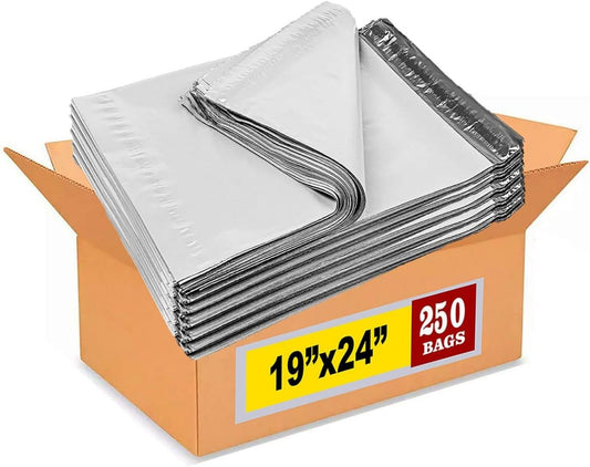 iMBAPrice 250 - 19x24 Premium Matte Finish White Poly Mailers Envelopes Bags (iMBA-7PM-250)