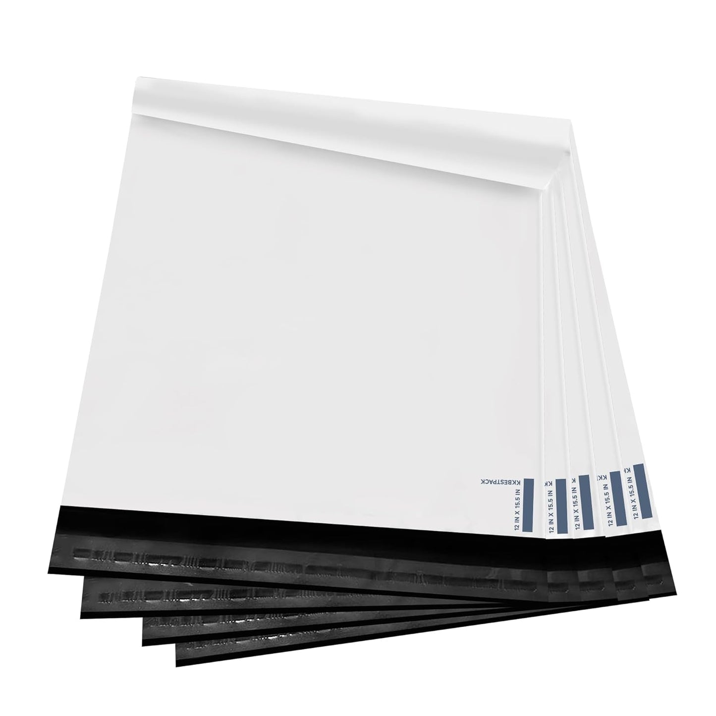 KKBESTPACK Poly Mailers Shipping Envelope Self Sealing Bags (12x15.5 100pc) (PM100), White