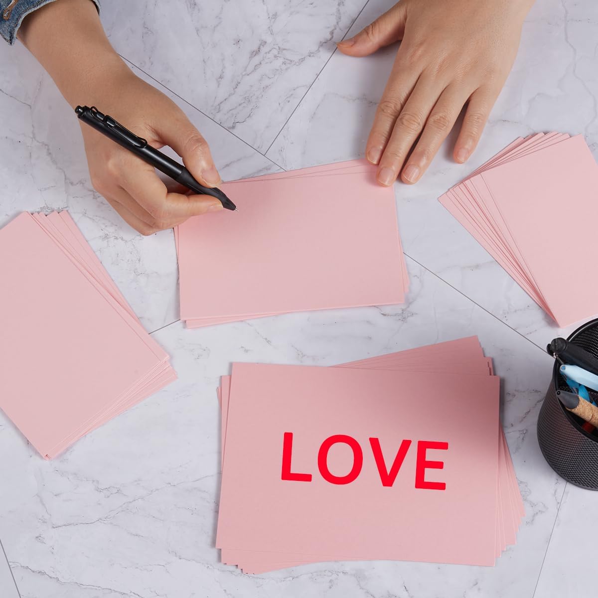 50 Sheets Blank Cardstock Paper 250 GSM Thick Heavy Cards Stock for DIY Art Projects, Card Making, Postcards, Greeting Cards, Birthday Party, Wedding Invitation (Pink, 5x7 inches)