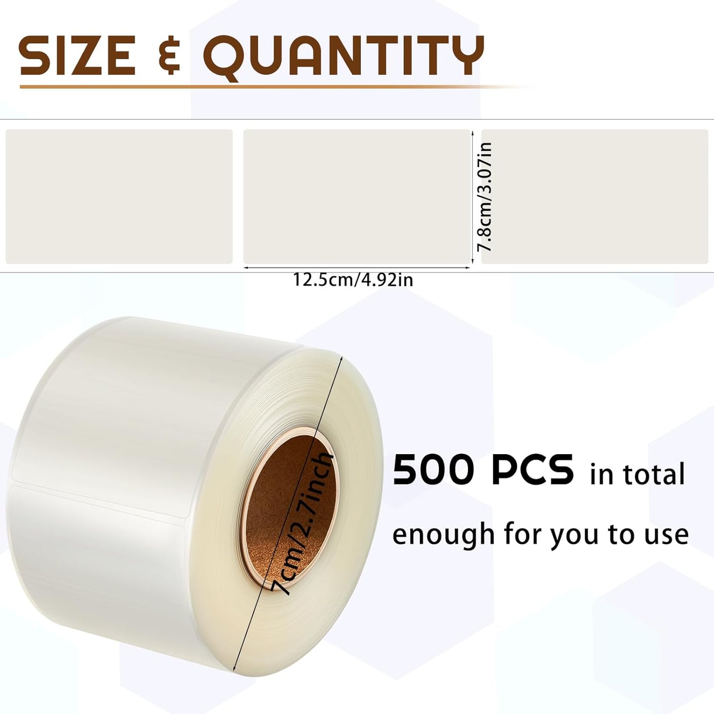 Zonon 500 Pcs Clear Labels Label Protector Clear Stickers Wafer Seals Waterproof Labels for Protecting Barcodes, Numbers and Stickers (3 x 5 Inch,Rectangle)