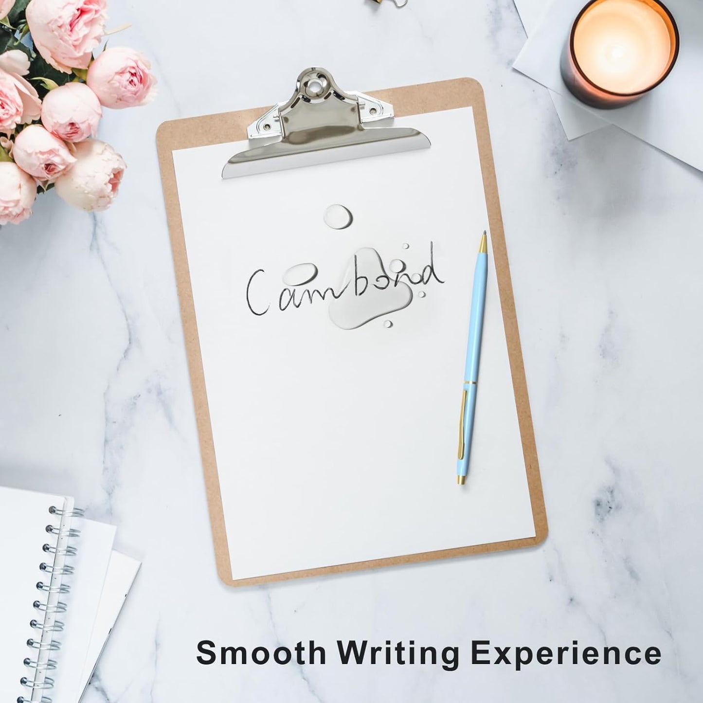 Cambond Ballpoint Pens Blue Pens - Fancy Pens Black Ink 1.0 mm Medium Metal Pen Retractable Smooth Writing for Men Women Police Uniform Office Business, 10 Pack (Blue)